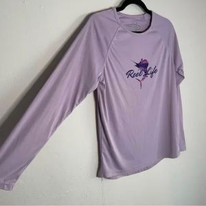 Reel Life violet long sleeve shirt large UPF Sun protection